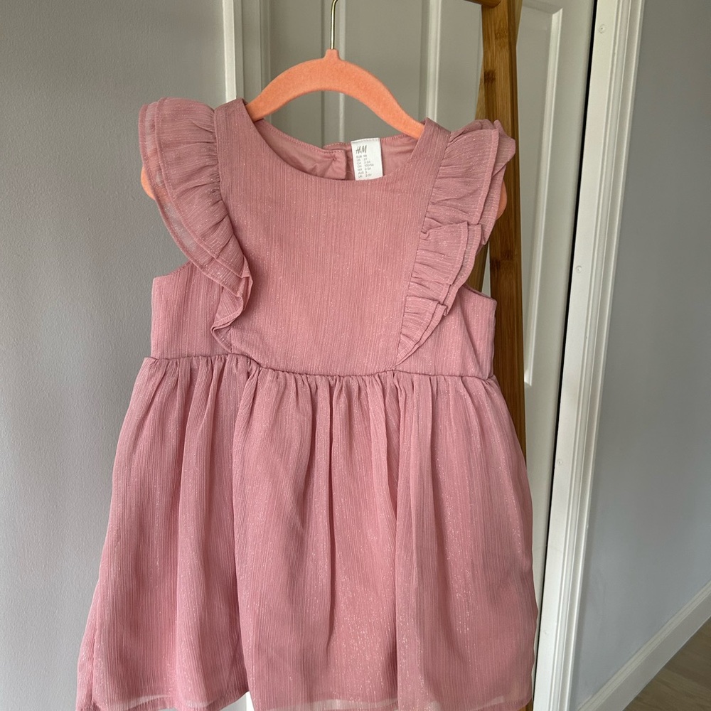 H&M Pink Ruffle Sleeve Kids Dress